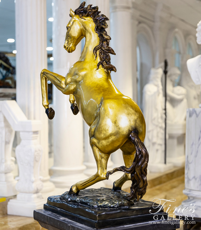 Search Result For Bronze Statues  - 24kt Gold Gilt Bronze Horse - BS-1448